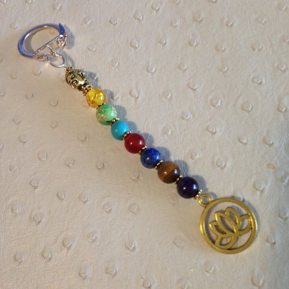 NEW #3 Chakra bead key chain and purse charm